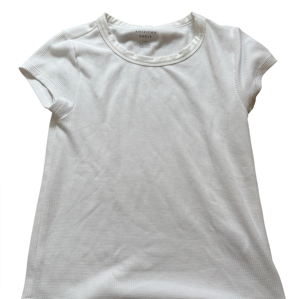 American Eagle Outfitters White Crew Neck Short Sleeve Tee